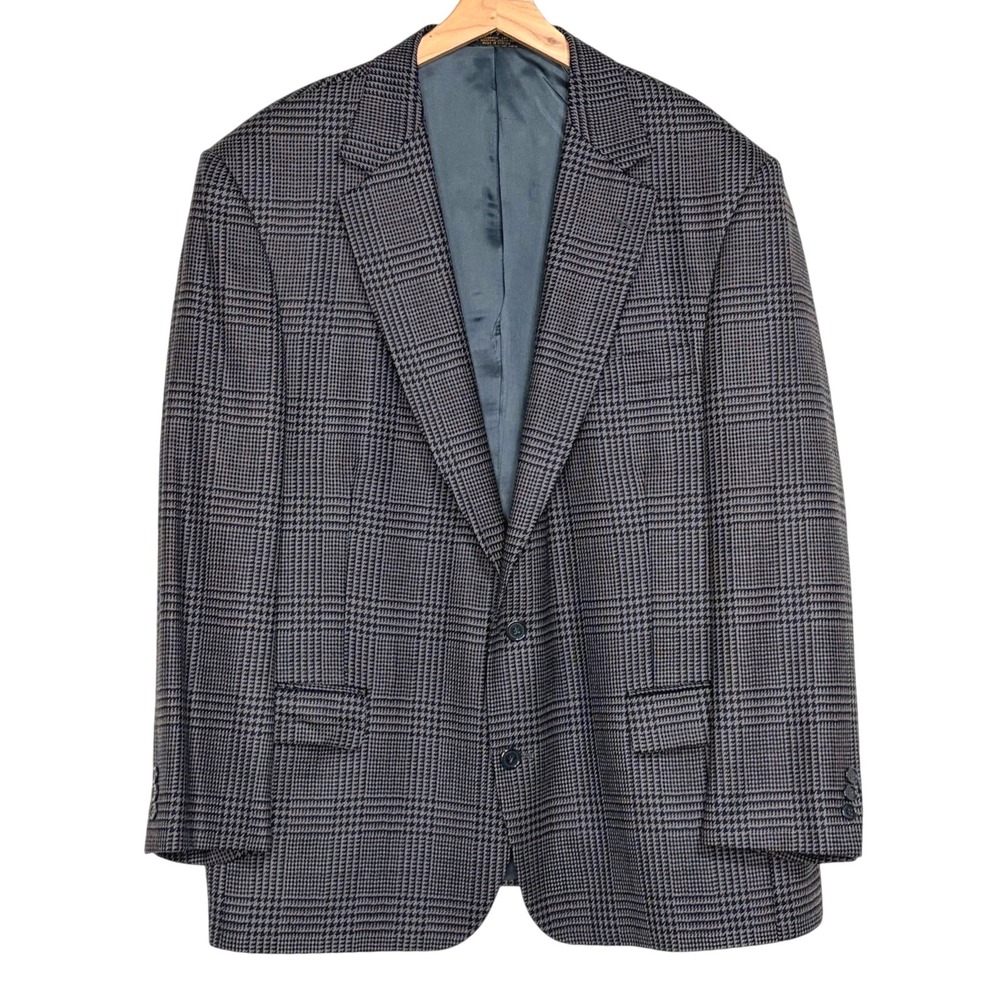 Rafael New York Mens 48R Glen Plaid Wool Blazer Sport Coat Jacket Preppy Classic